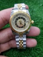 rolex glitter dial watch with roman hour markers